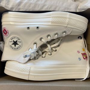 Converse - Lift Floral Embroidery High-Top Sneakers